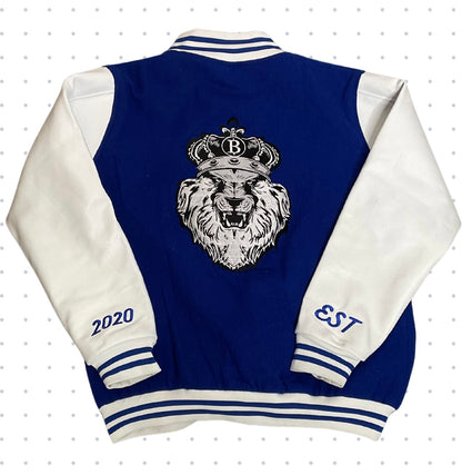 Blue and White Varsity Jacket